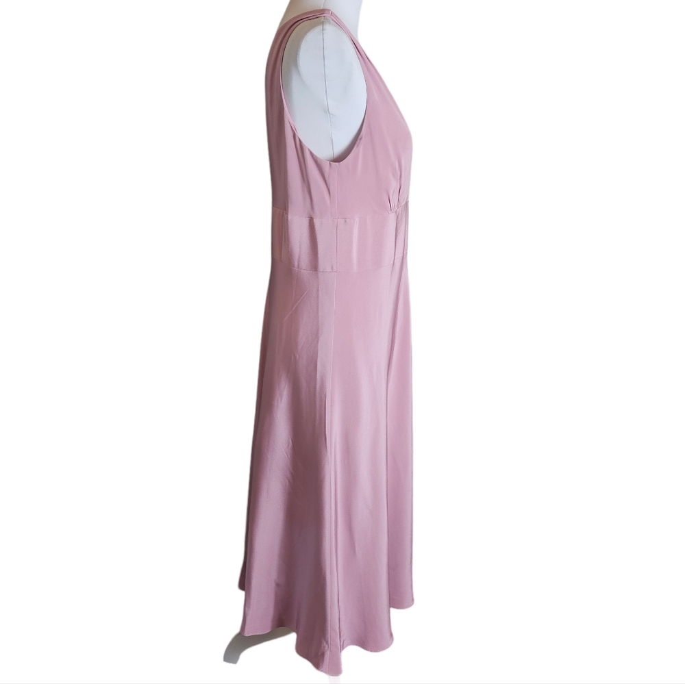 J Crew Pink Lilac Sophia Tricotine Silk Cocktail Midi Dress Sz 10 ? Coquette - Picture 4 of 14